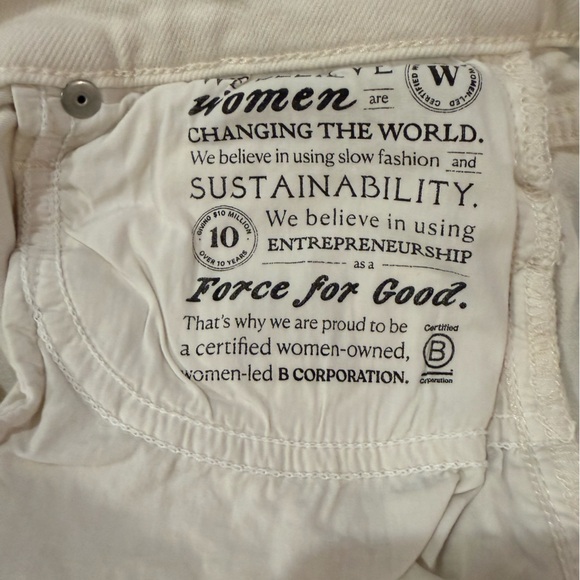 Frank & Eileen Monaghan Ivory High Rise Straight Crop Raw Hem Jeans 30 - Picture 12 of 15